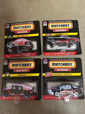 1998 Taco Bell Matchbox Madness 4-Car Set New